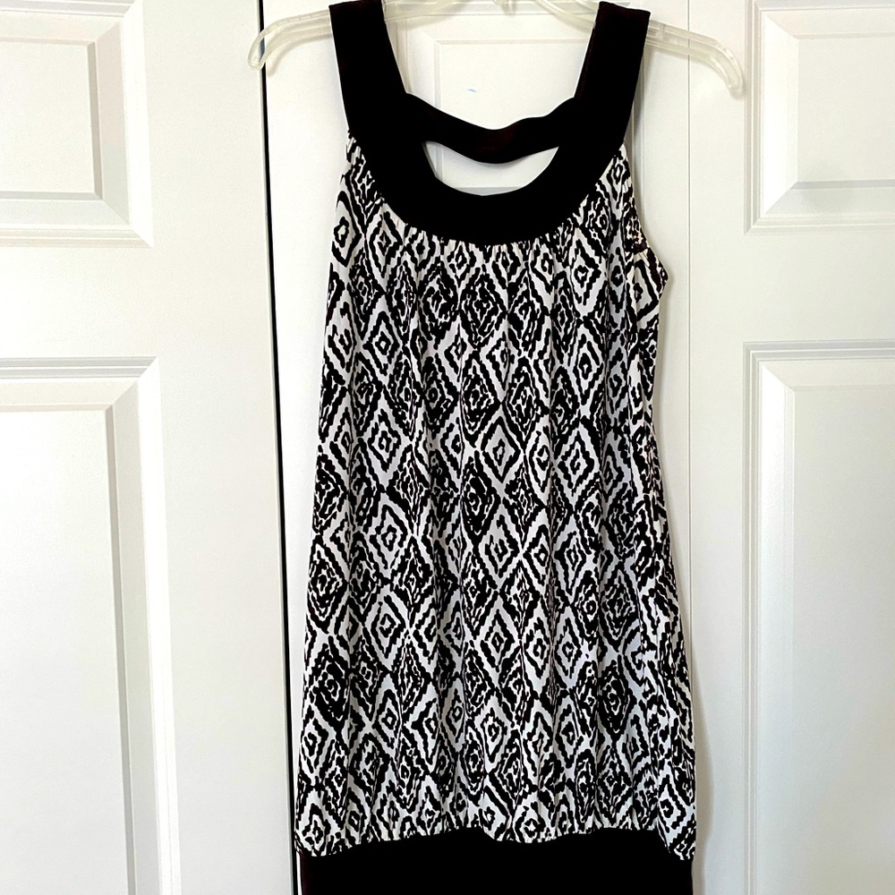 Brown and cream tank mini dress